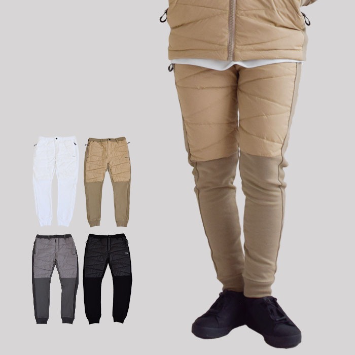 LUXE/R ラグジュ ゴルフ パンツ ボトムス ロングパンツ ストレッチ フリース 裏起毛 ダウン 切り替え ロングパンツ 長ズボン メンズ レディース M L XL 45762