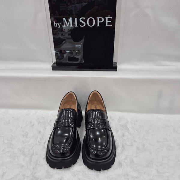 By 女性 チャンキーソール ペニーローファー 112HT419DH014 BLACK 3 JJ