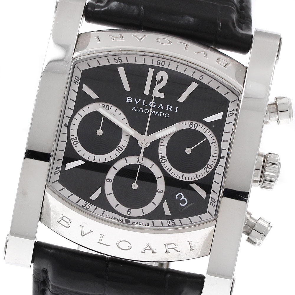 ブルガリ BVLGARI AA48SCH アショーマ クロノグラフ デイト 自動巻き メンズ _939217【中古】