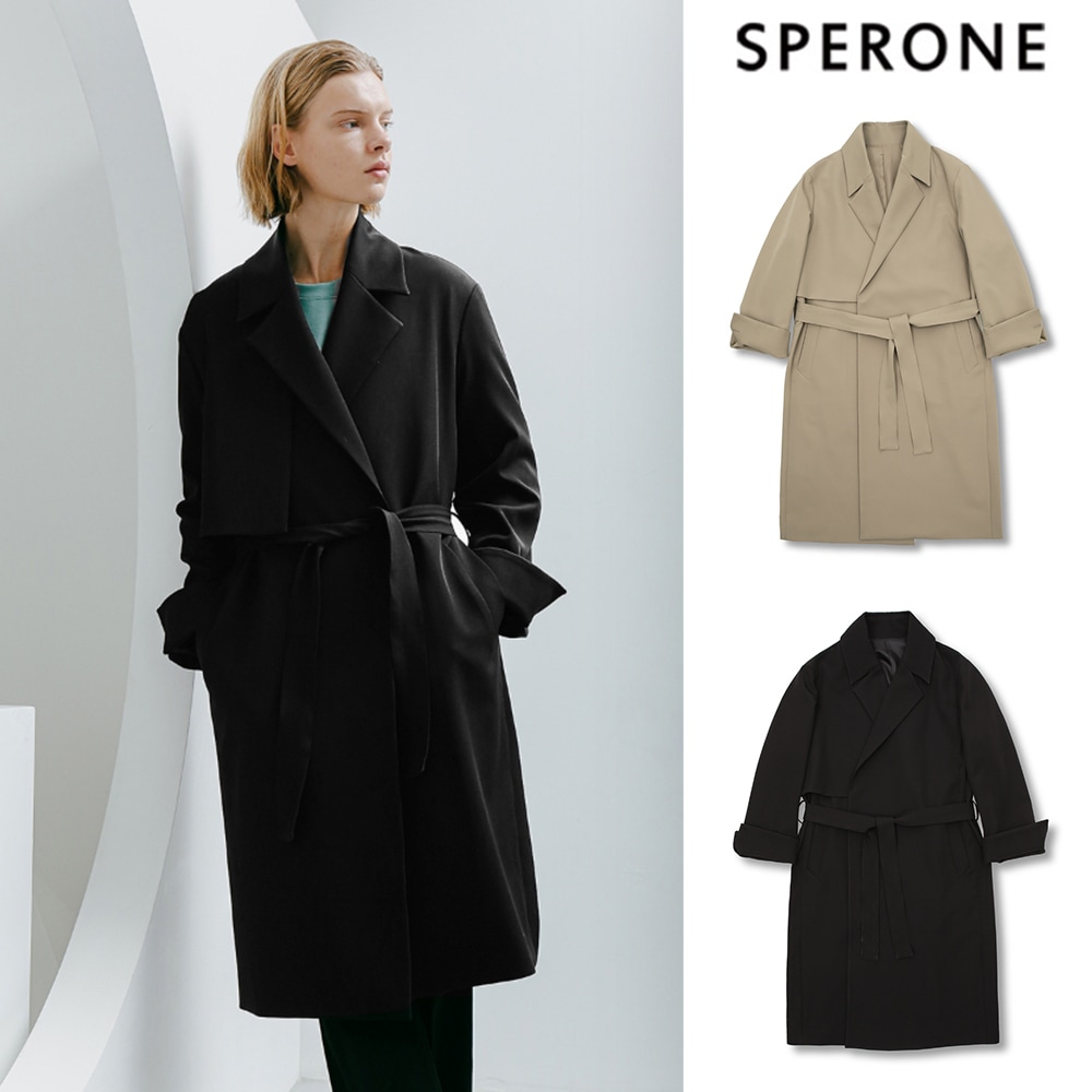 [SPERONE] Minimal Open Line Trench Coat Manトレンチコート