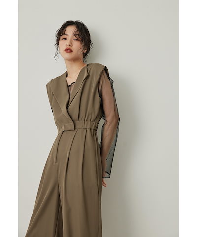 ♡即購入可　niana スタンドアウトカラーオールインパンツ　Sサイズ niana スタンドアウトカラーオールインパンツ S ブルー