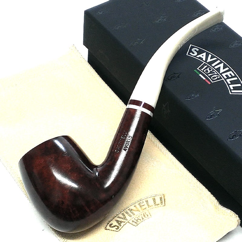 パイプ SAVINELLI アボリオ 606 サビネリ アイボリー 喫煙具 イタリア製 おしゃれ タバコ 自立 パイプ本体 9ミリフィルター ホワイト マーブル