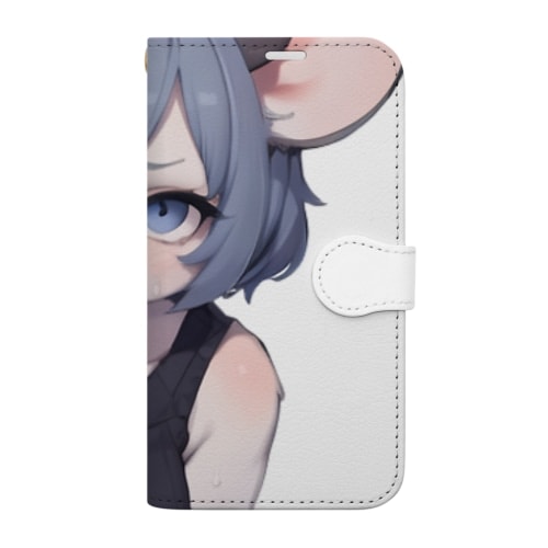 【文字入れ可能受注生産】モグラの女の子　ヘイリー 手帳型スマホケース