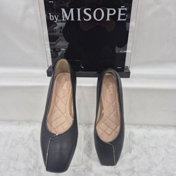 By 女性スクエアホットフィックスフラット 112HT435SF001 BLACK 4 JJ