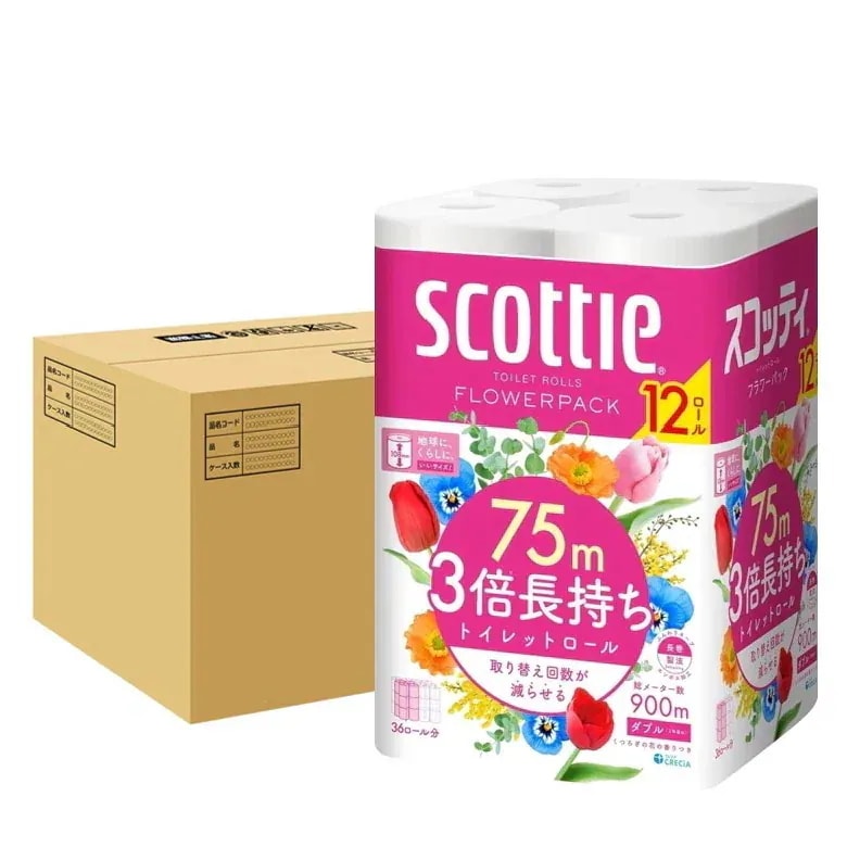 【1箱】フラワーパック 3倍長持ち 12ロール ダブル×4個