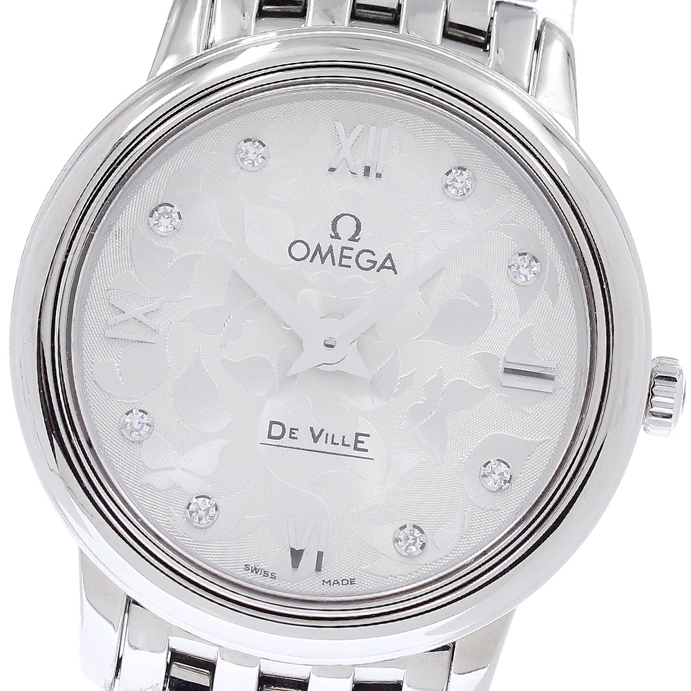 オメガ OMEGA 424.10.27.60.52.001 デビル プレステージ バタフライ 8P ダイヤ クォーツ レディース 良品 保証書付き_957833【中古】