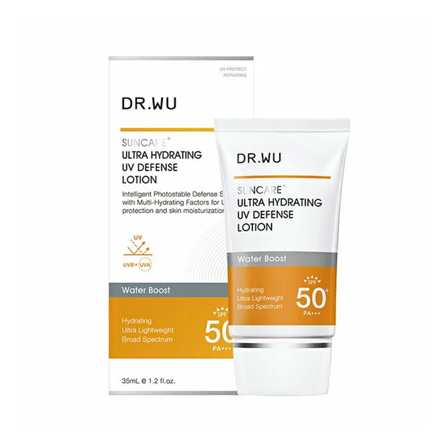 DR.WU(ドクターウー) 酸化亜鉛フリー SPF50+ PA+++ 日焼け止め サンスクリーン + モイスト ヒアルロン酸 セラミド 配合 トーンアップ 化粧下地 敏感肌 保湿 (ホワイト色なし)