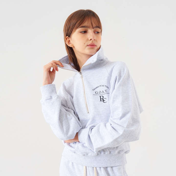 [W] Goat Half Zip-up Light melange
