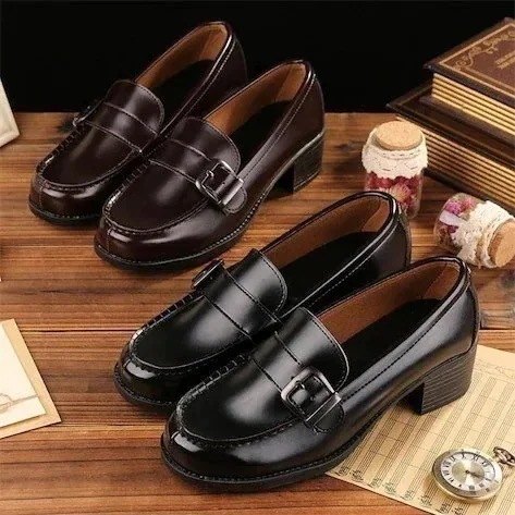 【急速出荷!】人気の新作厚底 ローファーロリータ 高校生 学生 ローファー ヒール 靴 レディースシューズ急速出荷30%までに制限