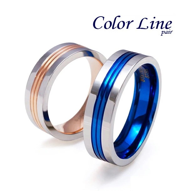 送料無料！ sr0089-pair ペアリング 美しき-Double Line-ステンレスペアリング