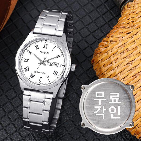 無料刻印 MTP-V006D-7B クラシック ローマ デイデイト オートカレンダー スーツ 男性 メタル時計 d