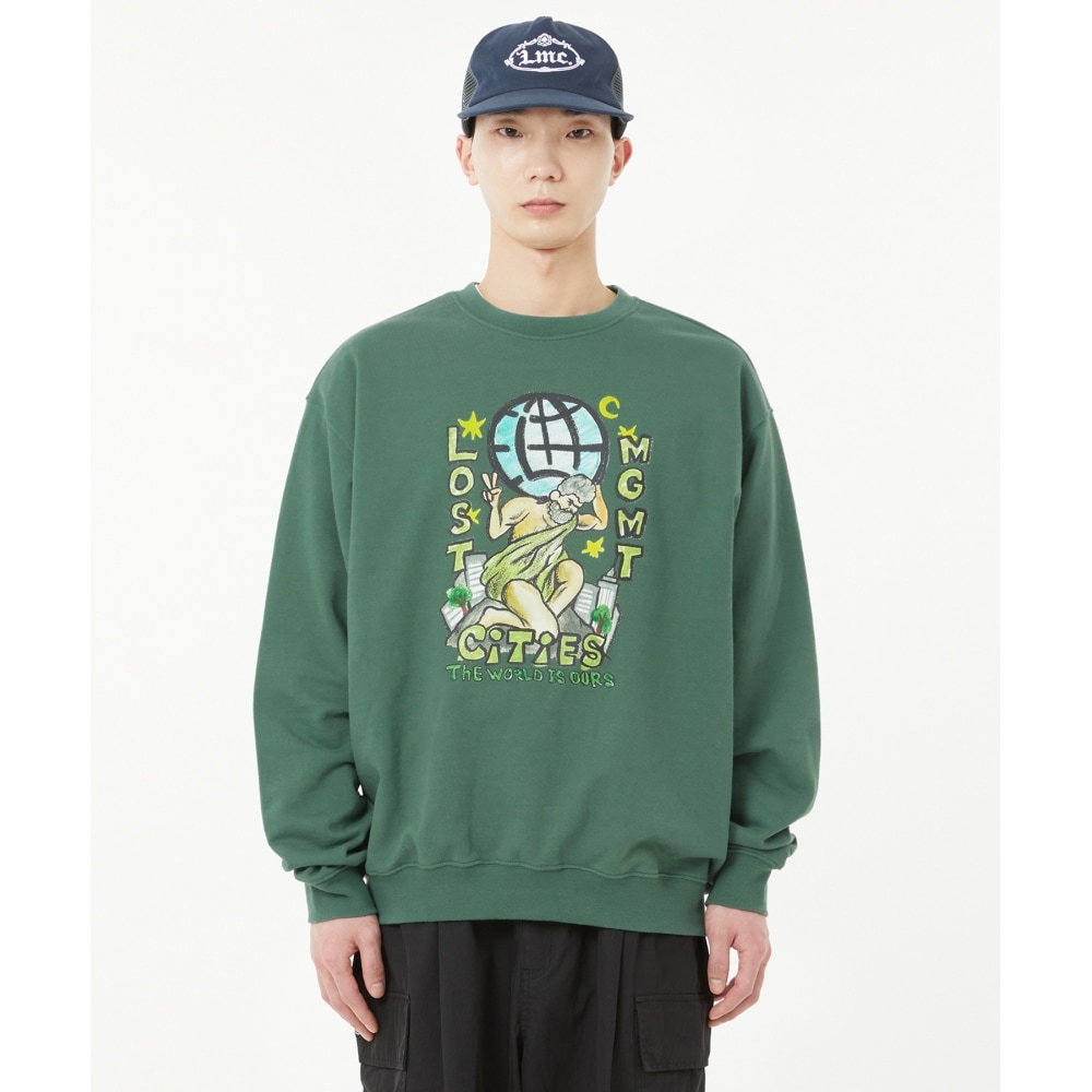 LMC CRAYON ATLAS スウェットシャツ ダークグリーン 6,018円