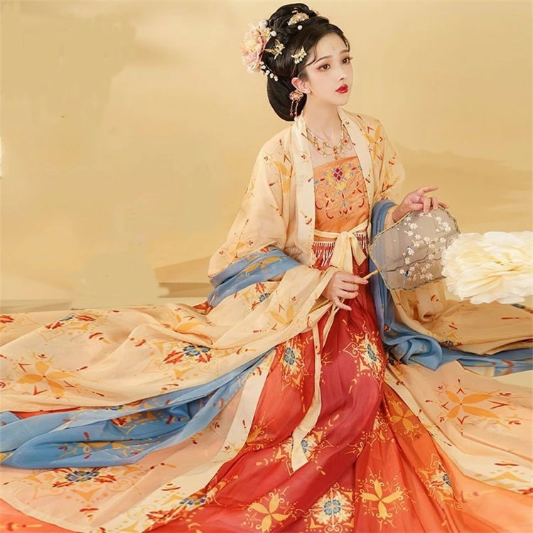 爆売れ中漢服 レディース チャイナ衣装 ダンス衣装 セットアップ 花柄刺繍 チャイナ服 3点セット 民族風 中華風 チャイナドレス 広袖羽織 飄逸 唐装 中国古代衣装 写真撮影 豪華華流 宮廷衣装 唐