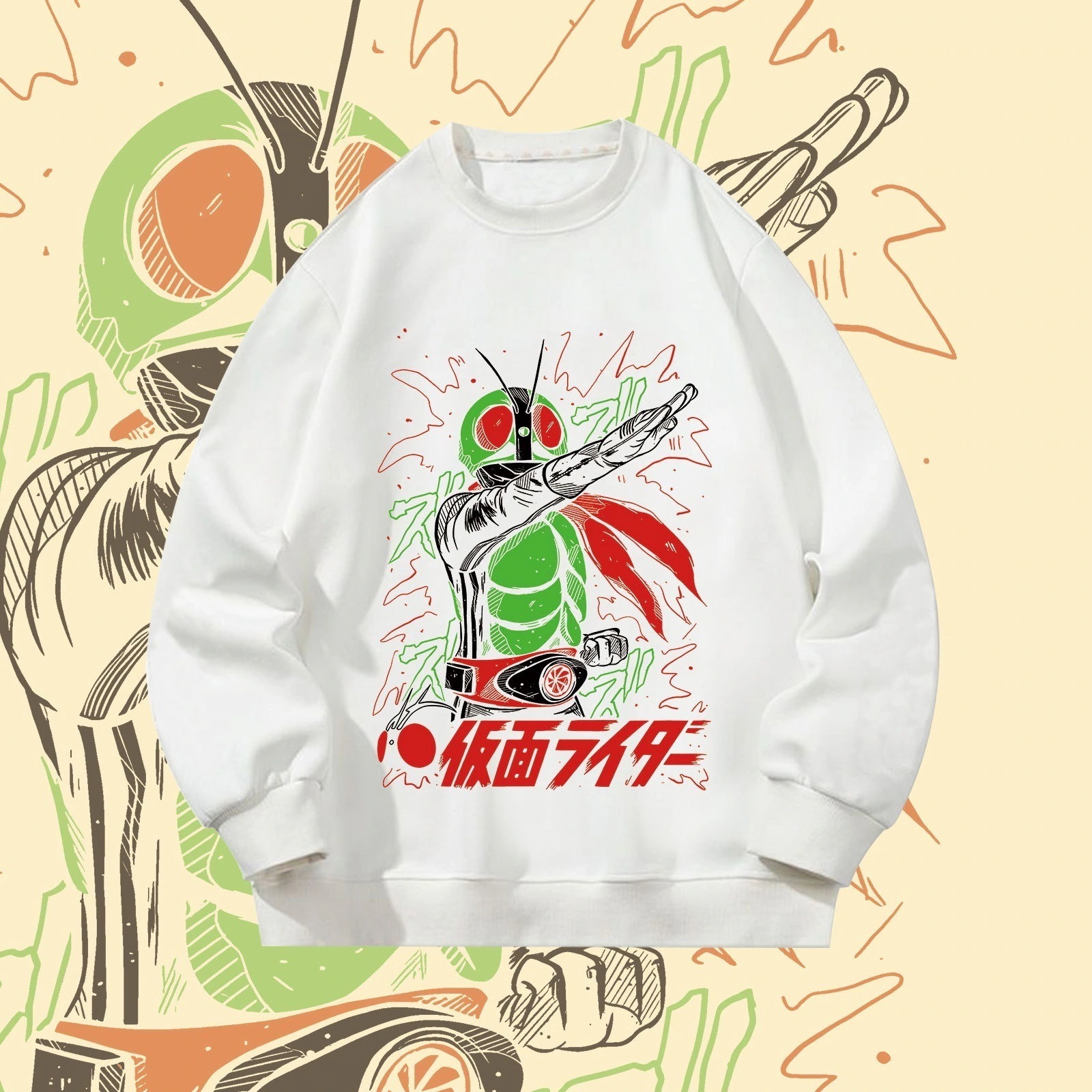 仮面ライダー マスクドスーパーマン フード付きトレーナー 夏 ゆったり おしゃれ ラウンドネック ルーズ