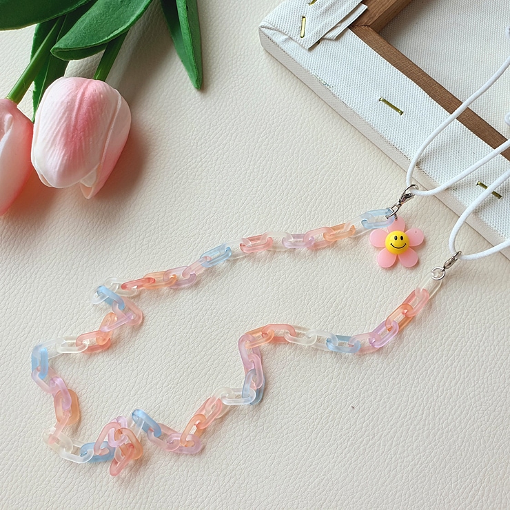 HOT ITEM Pastel Smile Chain MASK STRAP Mask in Made 毎日がバーゲンセール KOREA 52cm  SIZE LACKLACE