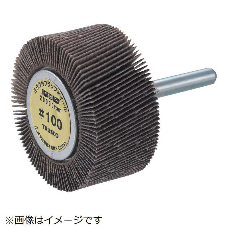 トラスコ中山　ミラクルフラップホイール 外径80X厚25X軸6 5個入 60　MR8025