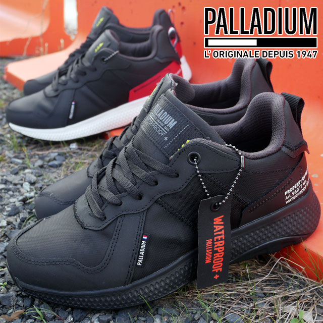 パラディウム PALLADIUM レディース スニーカー アクシオン レトロ サプライ ウォータープルーフ ローカット 防水 カジュアルシューズ アウトドア 日本限定 靴 96977 008 ブラック