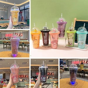 ふた付き 蓋水筒 450ml 透明ボトル キッズ 超軽量 キティちゃんクロミちゃんマイメロポチャッコシナモロールポムポムプリンハンギョドバズ ライトイヤ福袋