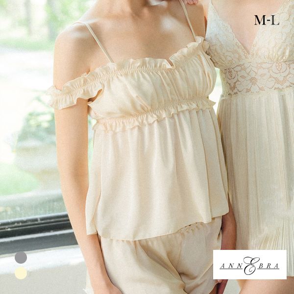 アンブラ Cafe ギャザーオフショル ショートパンツ セットアップ キャミソール ルームウェア パ