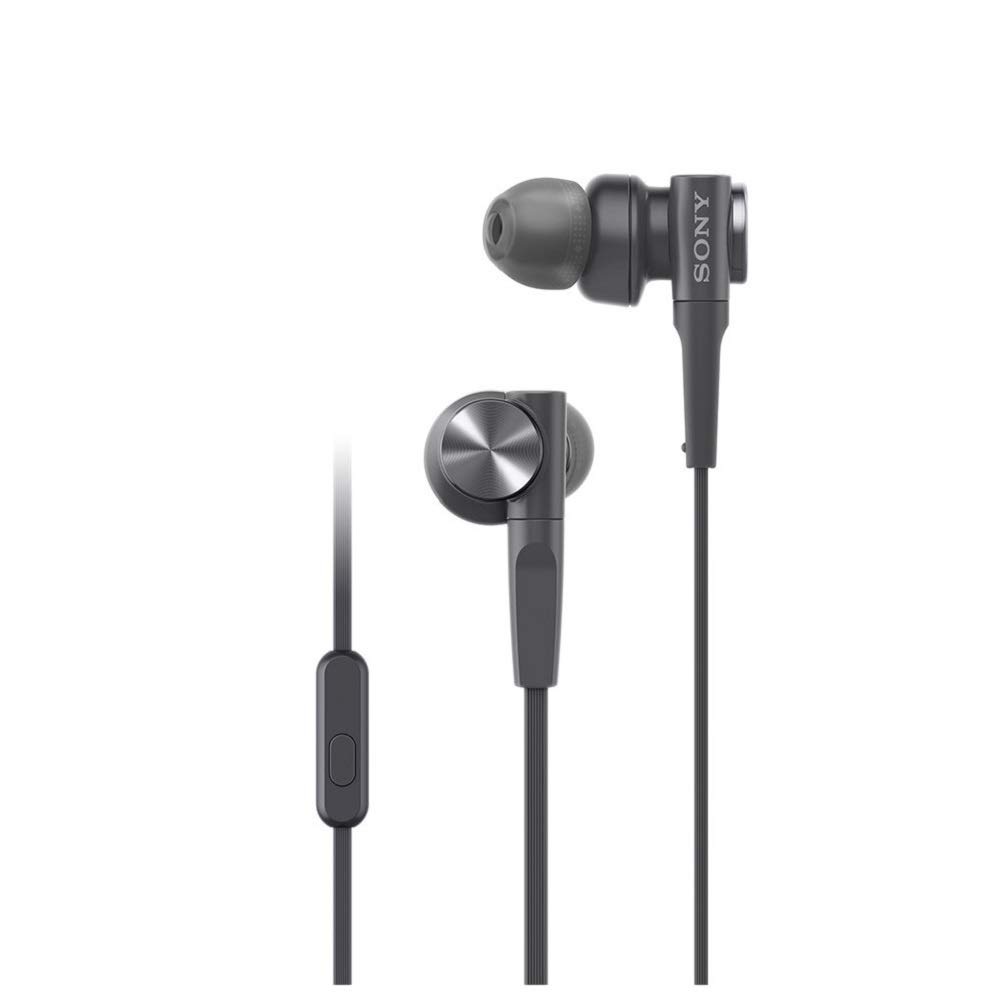 Qoo10最安値挑戦 ソニー イヤホン 重低音モデル MDR-XB55AP : カナル型 リモコン・マイク付き ブラック MDR-XB55AP B