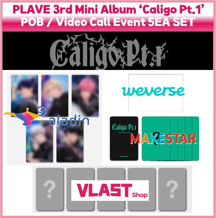 [公式 POB] PLAVE Pre-Order Benefit 5EA SET All Site Official Photocard / 3rd Mini Album Caligo Pt.1