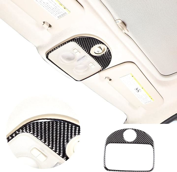 新型 フィアット 500 2011～2019に適用 ルームランプトリム リーディングライトパネル リア ルームランプカバー(カーボン調, カーボン調)