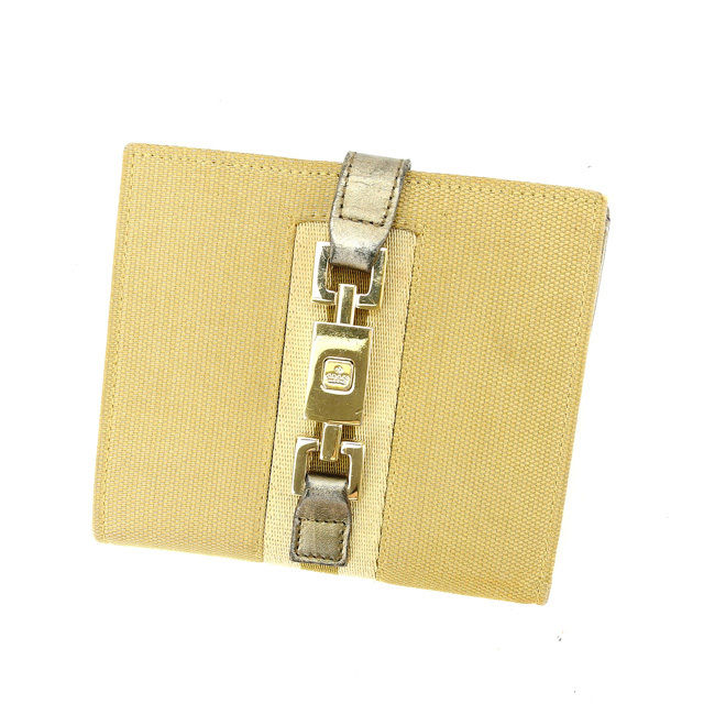 Wホック財布 二つ折り財布 ゴールド ブロンズ 中古