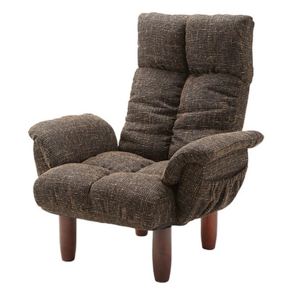 脚付パーソナルチェア ブラウン 幅78×奥行き63-110×高さ50-95×座面高35cm RKC-39BR