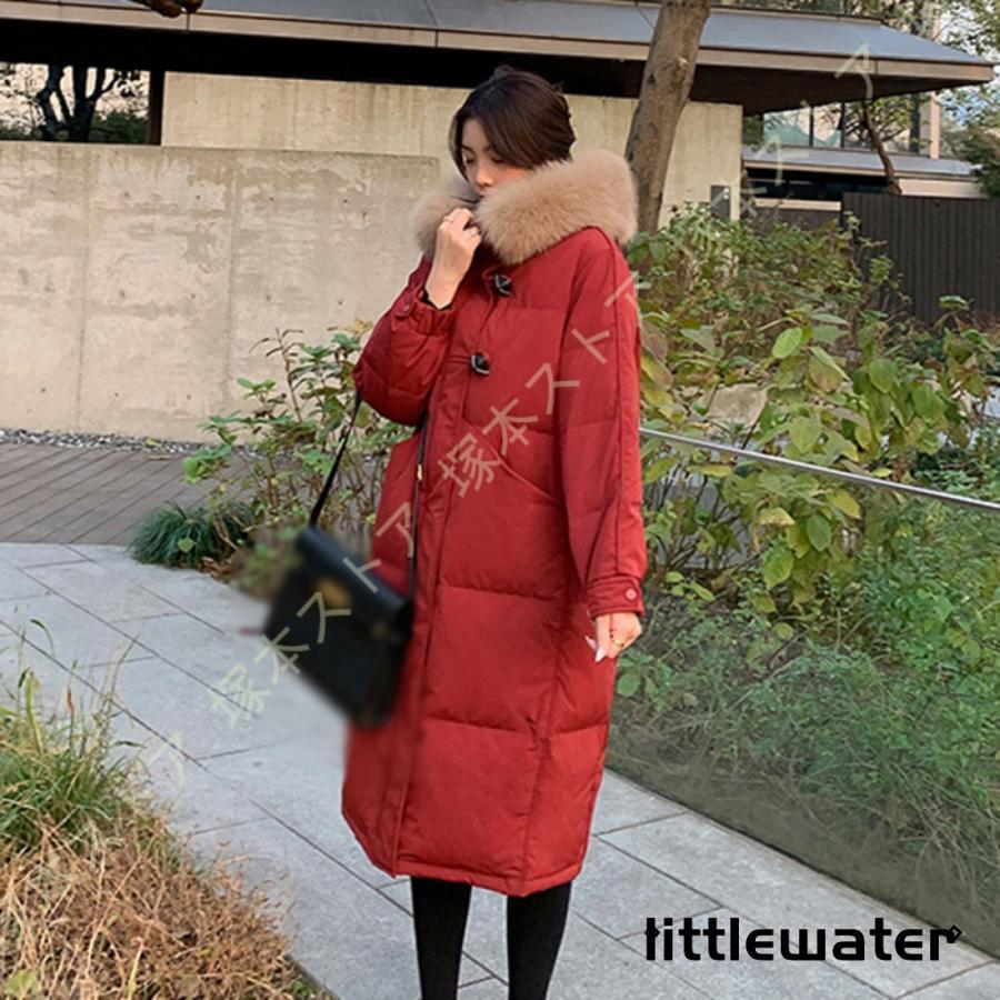 ダウンジャケット ロング丈 ダウンコート 厚手 冬 スタンドカラー ファーフート付き中綿ジャケット 防寒対策 レディース ライト 中綿 コート ロング 登山 軽量