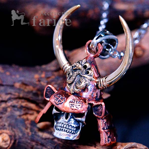 戦国武将 福島正則 大名 甲冑 鎧 ゴールド シルバー 925 メンズ ペンダント ネックレス