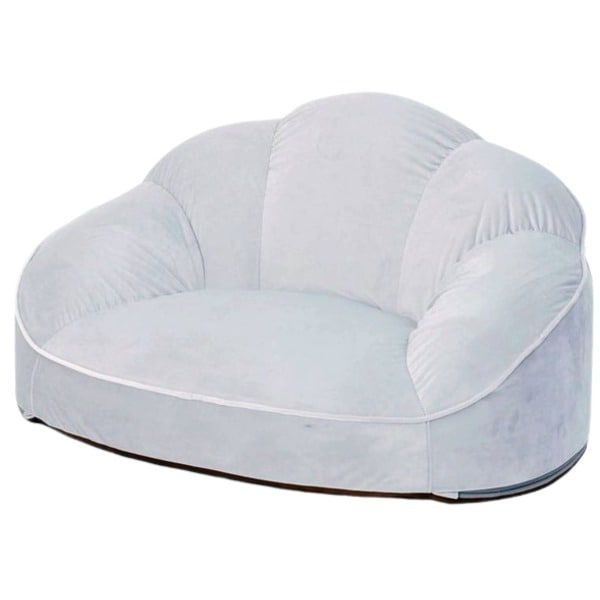 フロアソファー 約幅87cm 1人掛け ベロア グレー シェル型 ローソファー リビング ダイニング 子供部屋 プレゼント 9,650円