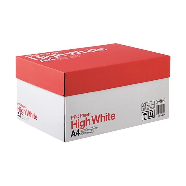 （まとめ） PPC PAPER High WhiteA4 1箱（5000枚:500枚10冊） 5セット
