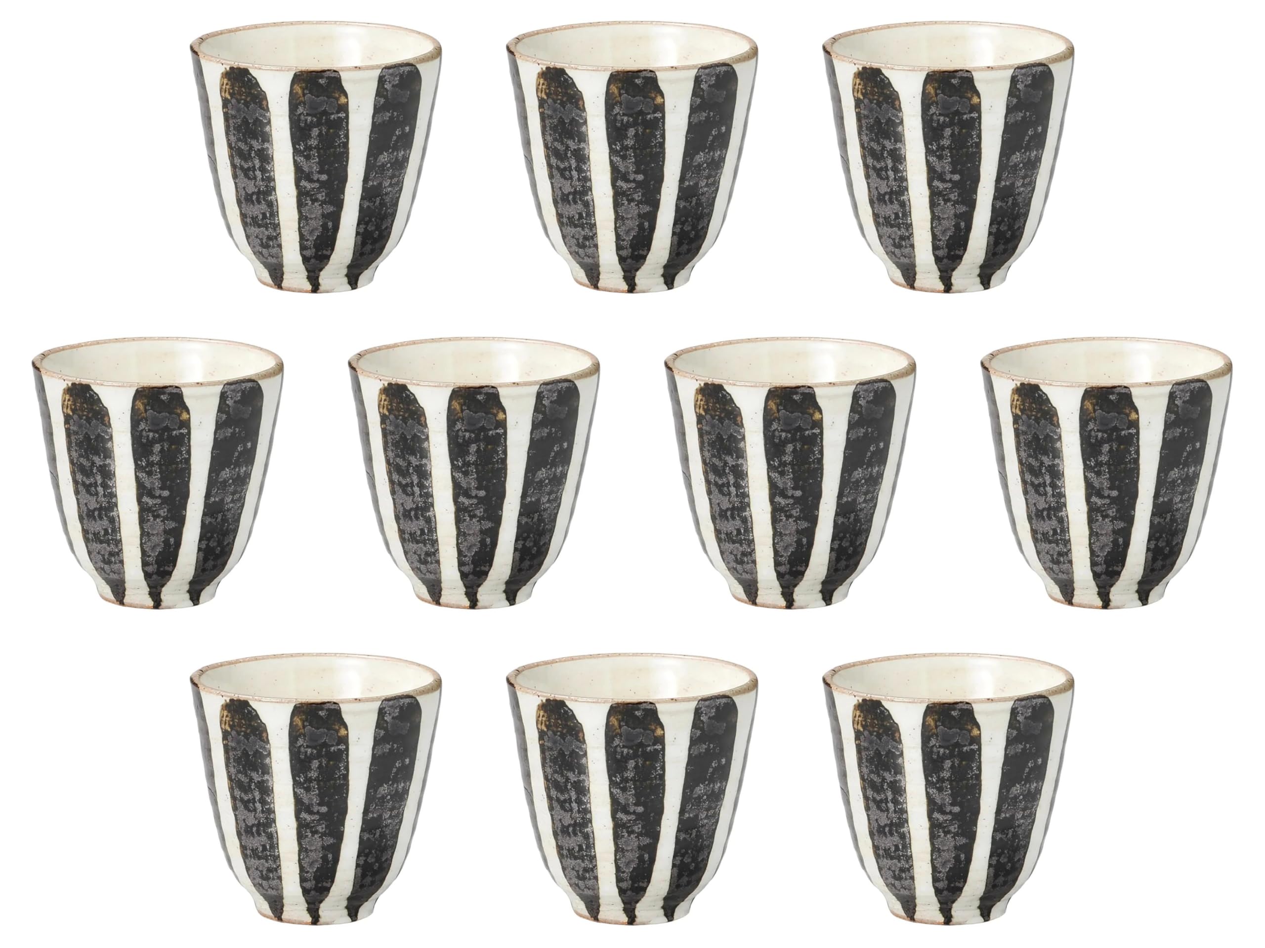 10個セット 太十草湯呑 [ 8.3×7.8(220) ] 長湯呑 陶器（土物） セトモノホンポ(Setomonohonpo)