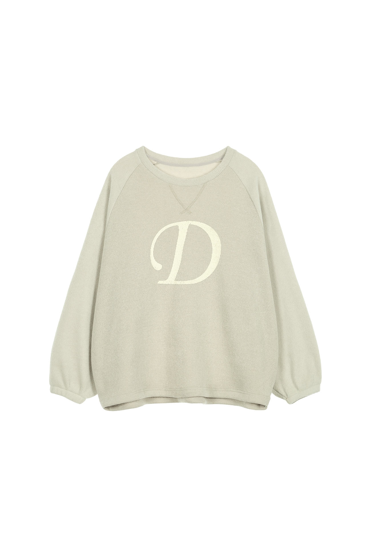 【DEINET】 SMOOTH D LOGO SWEATSHIRTS : ASH BEIGE