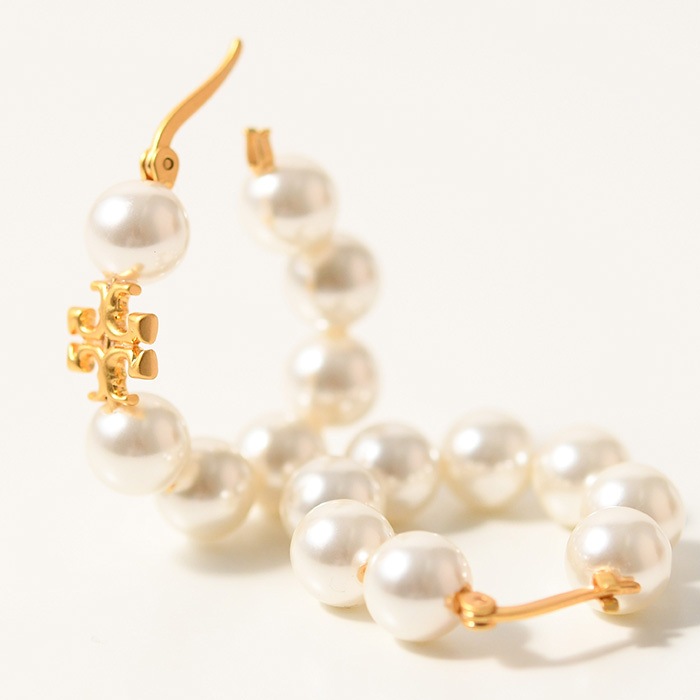 ピアス アクセサリー キラ パール フープピアス 140674 レディース ゴールド パール