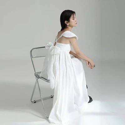 新作 シンプル 高級感 ワンピース ロングワンピース ノースリーブワンピース ドレス 二次