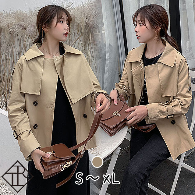 【即納】トレンチコート スプリングコート レディース アウター 大きいサイズ ライトアウター フォーマル ママコート ジャケット 上品 美シルエット 通勤 オフィス 大人可愛い おしゃれ カジュアル 5,885円