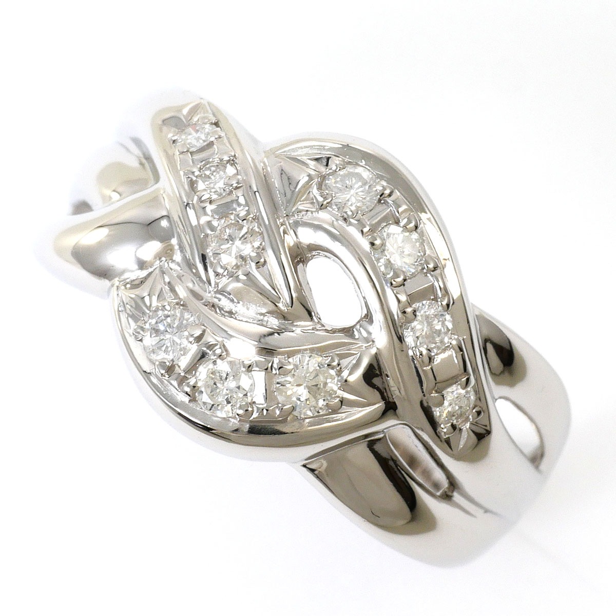 PT900 プラチナ リング・指輪 16号 ダイヤモンド 0.30ct 鑑別書 総重量約5.8g ジュエリー 中古