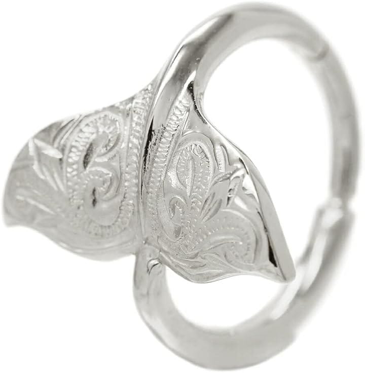 フープピアス レディース メンズ ハワイアンジュエリー ホエールテール サージカルステンレス製 低金属アレルギー 1個売り 軟骨用 へリックス ボディピアス 18G / シルバー