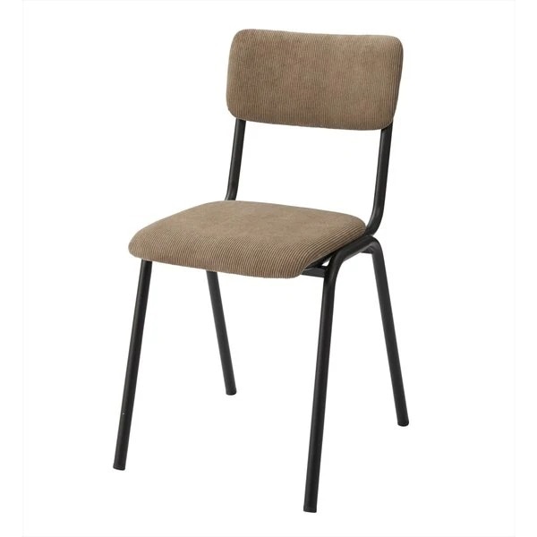 コーデュロイと黒アイアン脚のインダストリアルなダイニングチェア 北欧 インダストリアル チェア ダイニング キッチン ダイニングキッチン