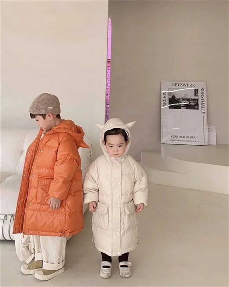 【急速出荷!】スタイル 子供服 暖かい コート 子供 ダウンジャケット 中長セクション