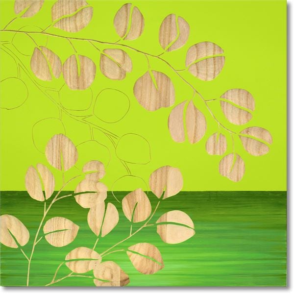 ユーパワー ウッドスカルプチャーアート 60x60cm 「ユーカリ」GR+NP