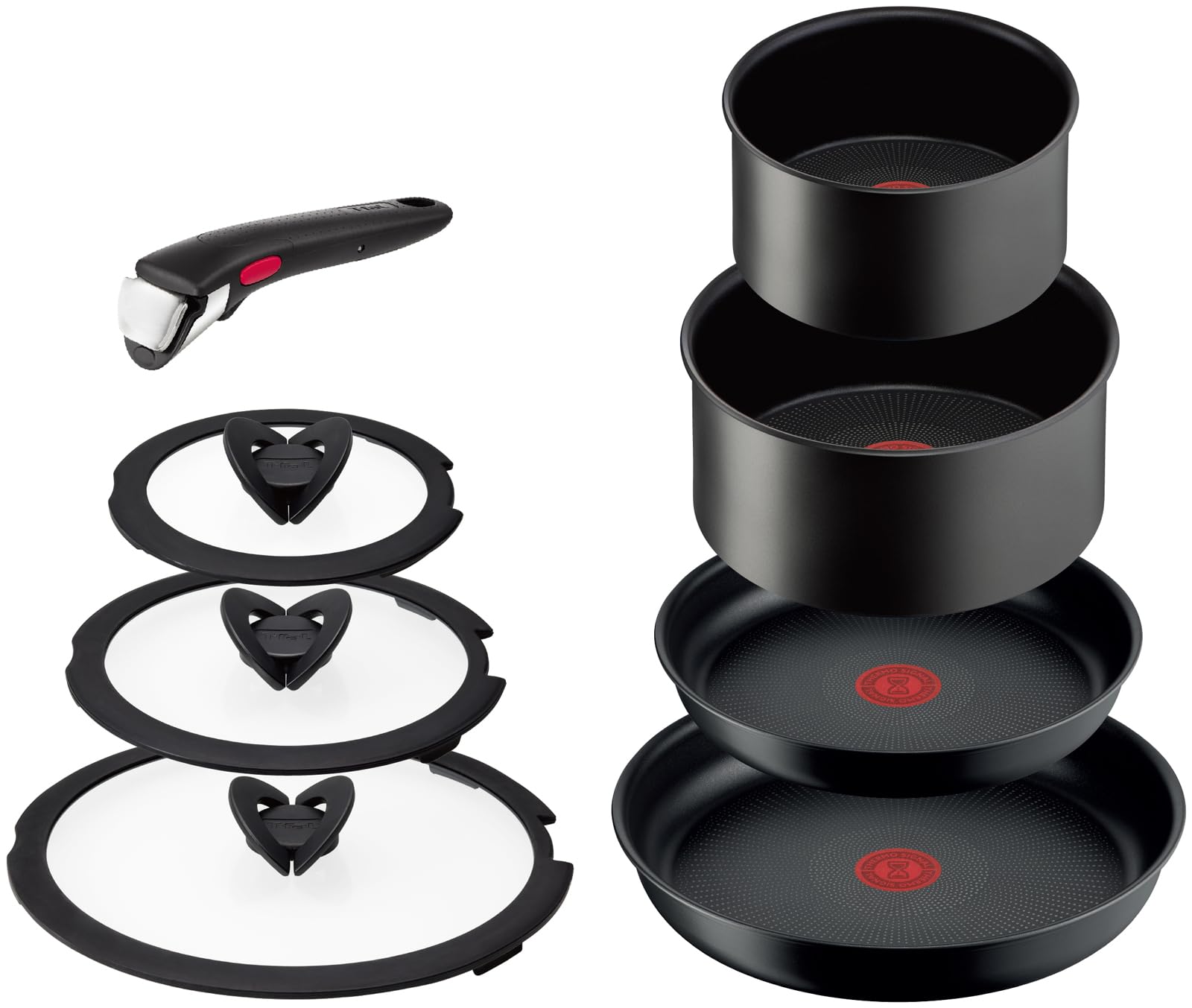 【オンライン限定】 ティファール 取っ手のとれる 鍋 フライパンセット 8点セット IH ガス火対応 PFOAなどの有害物質不使用 「インジニオネオ チャコールグレー」 こびりつきにくさ長持ち ブラ