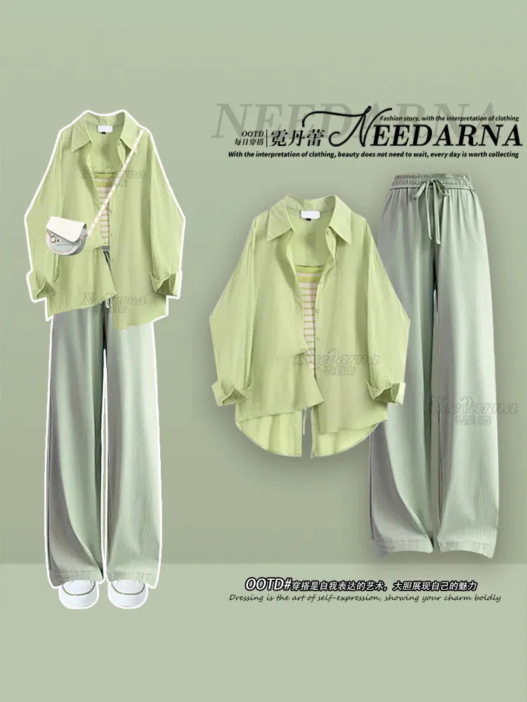 【送料無料】サスペンダーとカーディガンの甘くて可愛いサマーツーピーススーツと小柄さん向けの完成茶系ワイドパンツスーツ 母の日のプレゼント