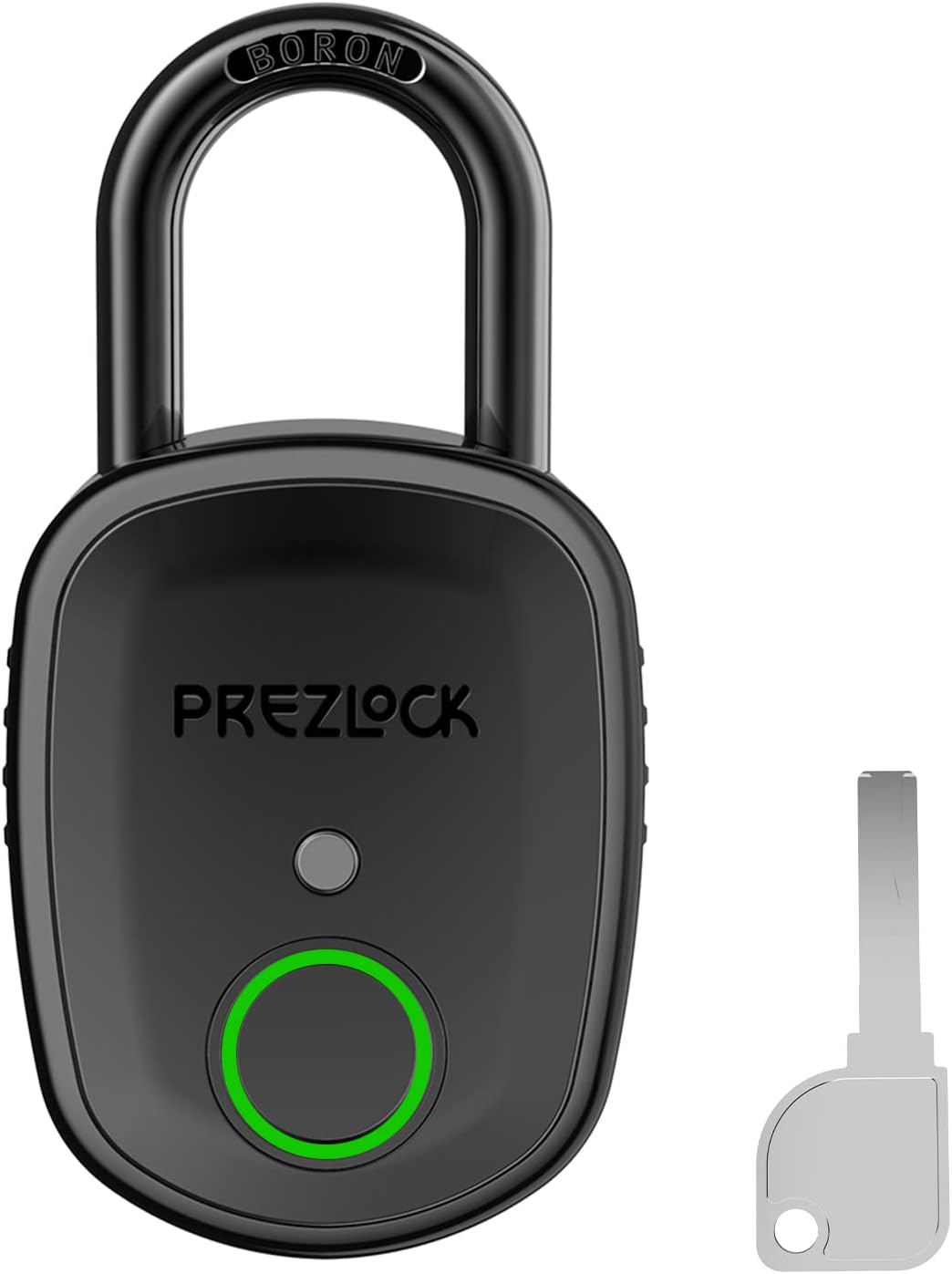 Prezlock 南京錠 スマートロック 指紋認証 USB充電式 バックアップキー付き キーレス生体認証 耐久性 防水規格IP65 自転車 屋外用 黒鉛