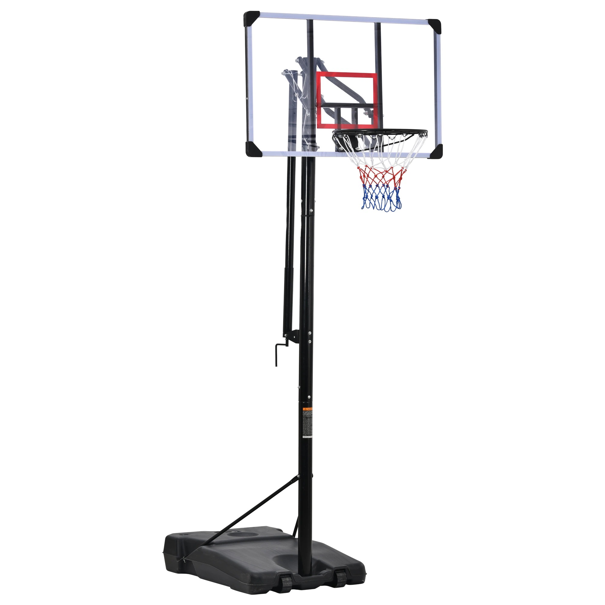 1510バスケットゴール ハンドルを回すだけの簡単高さ調節 公式＆ミニバス対応 230-305cm 移動可 工具付き ゴールネット バックボード リング ミニバス 一般用 屋外用