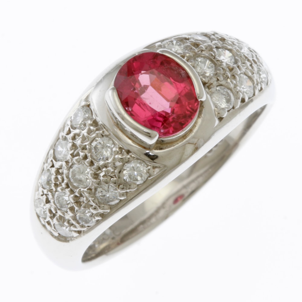 鑑別書 リング指輪 9.5号 Pt900プラチナ ルビー レディース 中古