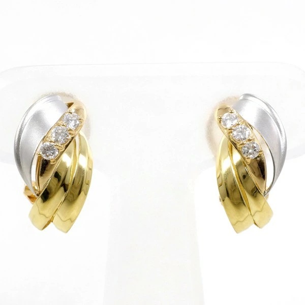 PT850 プラチナ K18YG イヤリング ダイヤ 0.12 ×2 ジュエリー 中古 47,880円
