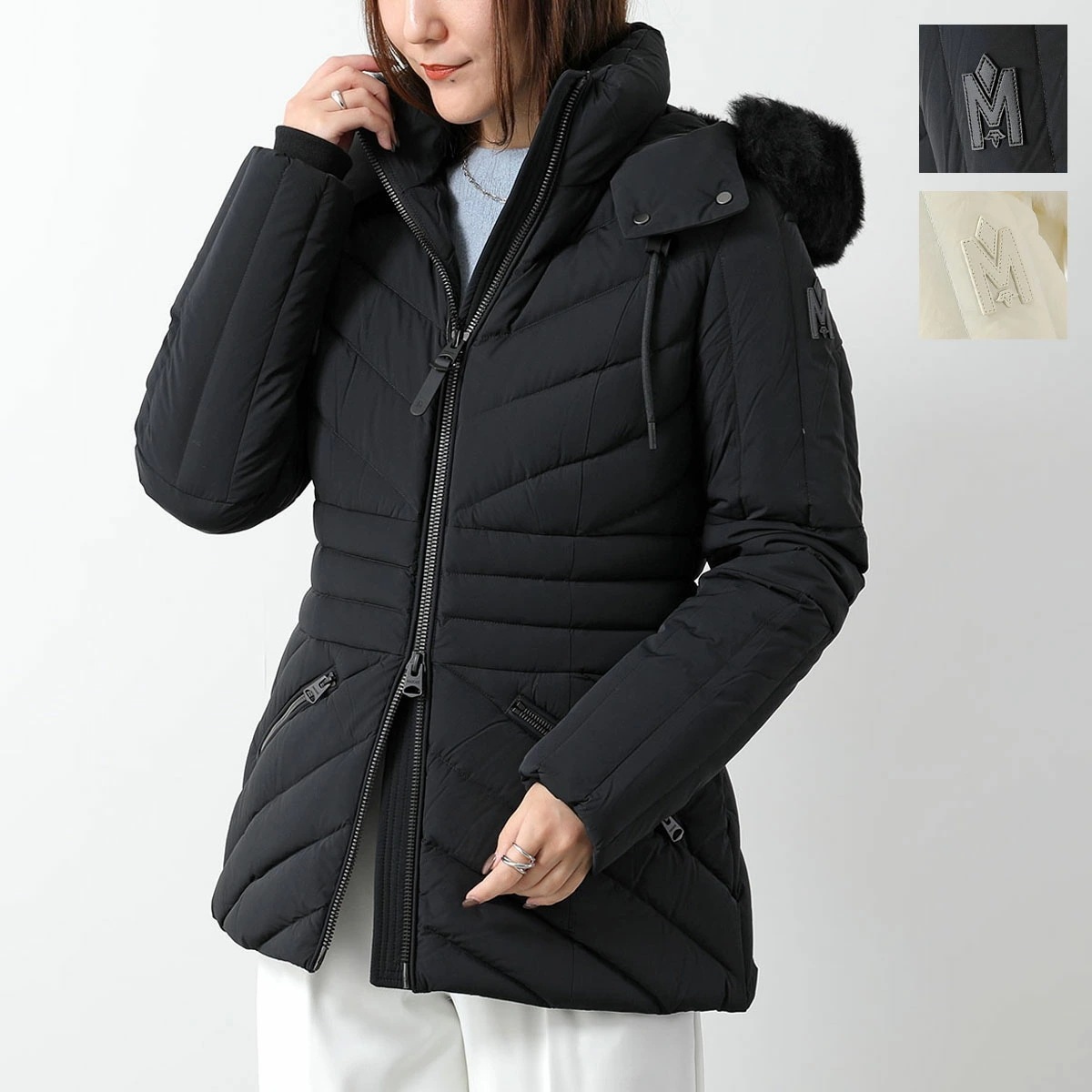 MACKAGE マッカージュ ダウンジャケット NADIA-SH レディース ナイロン ストレッチ ショート丈 フーディ パーカー スタンドカラー カラー2色