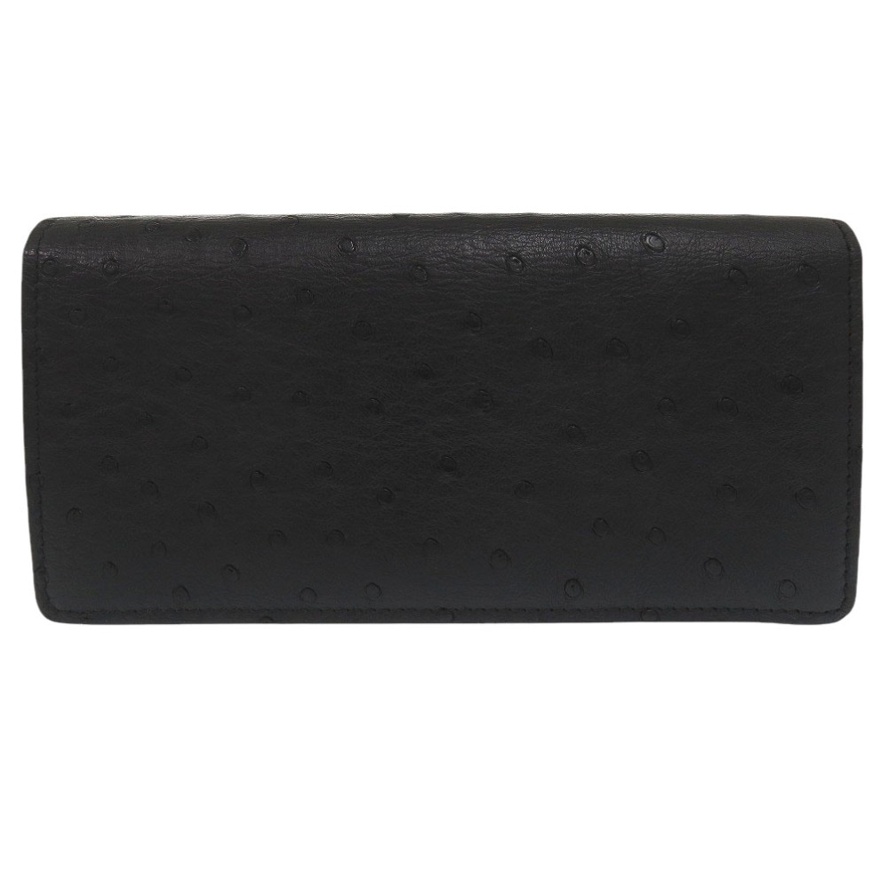 美品 ポルトフォイユ プラザ エキゾチック M92162 長財布 オーストリッチ/レザー/オーストリッチ ブラック LV 1411【中古】 メンズ